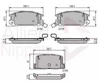 Комплект тормозных колодок, дисковый тормоз COMLINE купить