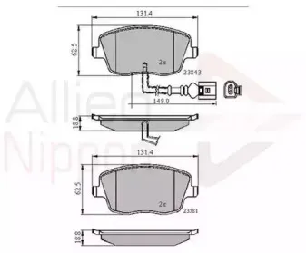 Комплект тормозных колодок, дисковый тормоз COMLINE купить
