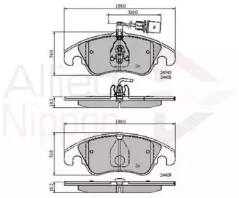 Комплект тормозных колодок, дисковый тормоз COMLINE купить
