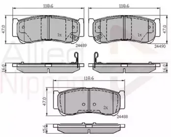 Комплект тормозных колодок, дисковый тормоз COMLINE купить