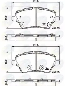Комплект тормозных колодок, дисковый тормоз COMLINE купить