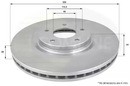 ADC1587V Comline - Диск гальмівний вентильований з покриттям COMLINE купить