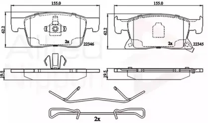 Комплект тормозных колодок, дисковый тормоз COMLINE купить