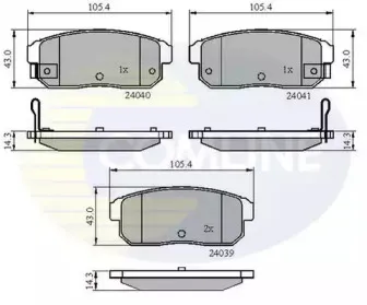 Комплект тормозных колодок, дисковый тормоз COMLINE купить
