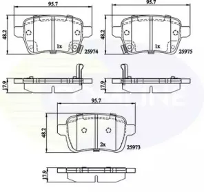 Комплект тормозных колодок, дисковый тормоз COMLINE купить