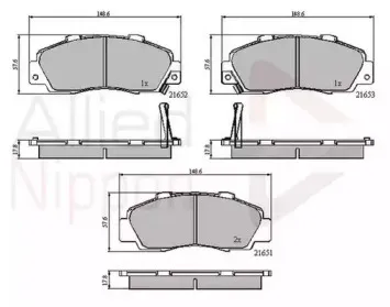 Комплект тормозных колодок, дисковый тормоз COMLINE купить