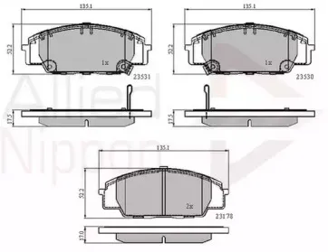 Комплект тормозных колодок, дисковый тормоз COMLINE купить