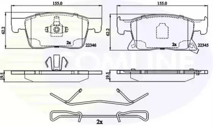 Комплект тормозных колодок, дисковый тормоз COMLINE купить