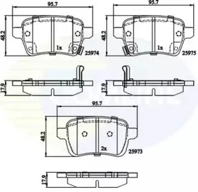 Комплект тормозных колодок, дисковый тормоз COMLINE купить