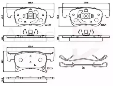 Комплект тормозных колодок, дисковый тормоз COMLINE купить