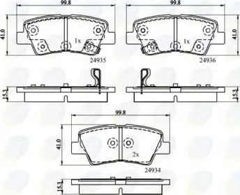 Комплект тормозных колодок, дисковый тормоз COMLINE купить