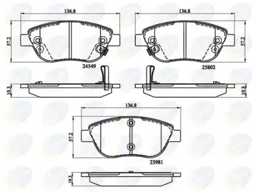Комплект тормозных колодок, дисковый тормоз COMLINE купить