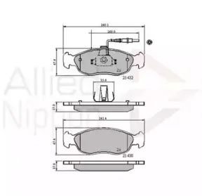Комплект тормозных колодок, дисковый тормоз COMLINE купить