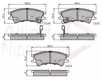 Комплект тормозных колодок, дисковый тормоз COMLINE купить