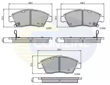 Комплект тормозных колодок, дисковый тормоз COMLINE купить