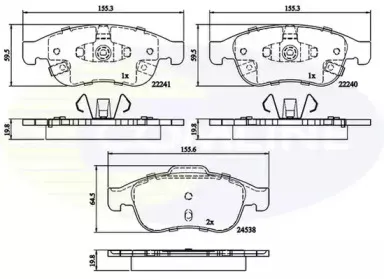 Комплект тормозных колодок, дисковый тормоз COMLINE купить