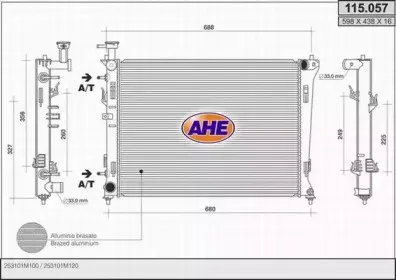 Радиатор, охлаждение двигателя AHE купить