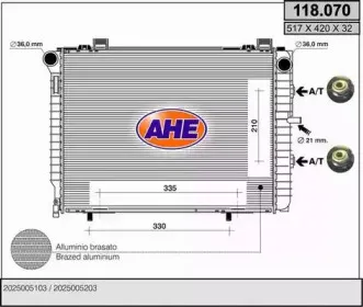 Радиатор, охлаждение двигателя AHE купить