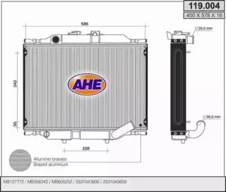 Радиатор, охлаждение двигателя AHE купить