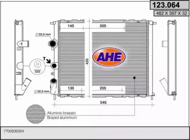 Радиатор, охлаждение двигателя AHE купить