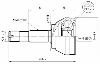 Шарнирный комплект, приводной вал STATIM купить
