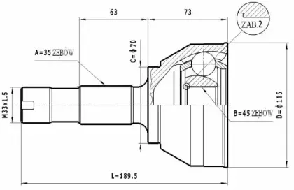 Шарнирный комплект, приводной вал STATIM купить
