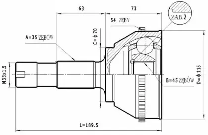 Шарнирный комплект, приводной вал STATIM купить