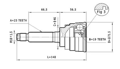 Шарнирный комплект, приводной вал STATIM купить