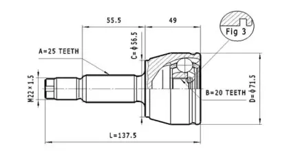 Шарнирный комплект, приводной вал STATIM купить