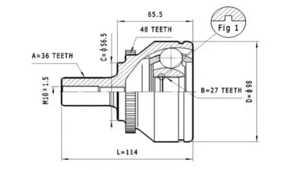 Шарнирный комплект, приводной вал STATIM купить