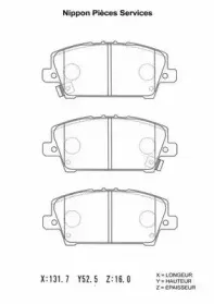 Комплект тормозных колодок, дисковый тормоз NPS купить