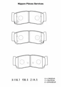 Комплект тормозных колодок, дисковый тормоз NPS купить