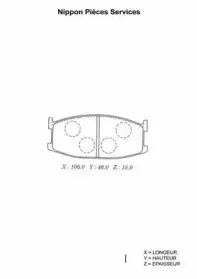 Комплект тормозных колодок, дисковый тормоз NPS купить