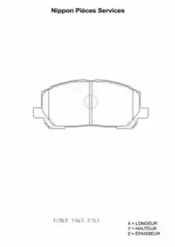 Комплект тормозных колодок, дисковый тормоз NPS купить