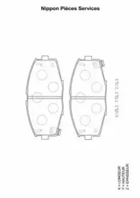Комплект тормозных колодок, дисковый тормоз NPS купить