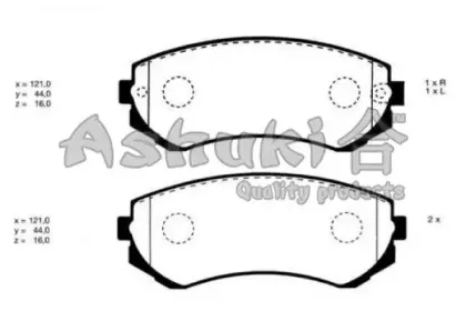 Комплект тормозных колодок, дисковый тормоз ASHUKI купить