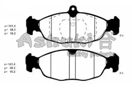 Комплект тормозных колодок, дисковый тормоз ASHUKI купить