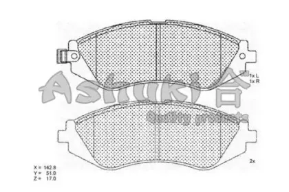 Комплект тормозных колодок, дисковый тормоз ASHUKI купить