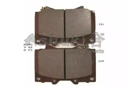 Комплект тормозных колодок, дисковый тормоз ASHUKI купить