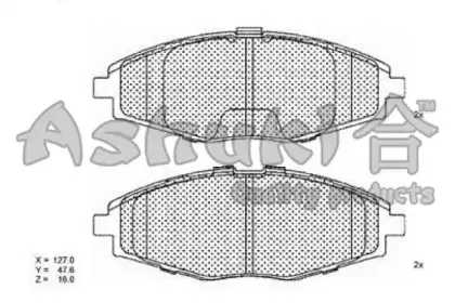 Комплект тормозных колодок, дисковый тормоз ASHUKI купить