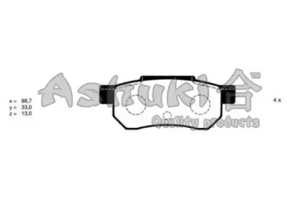 Комплект тормозных колодок, дисковый тормоз ASHUKI купить