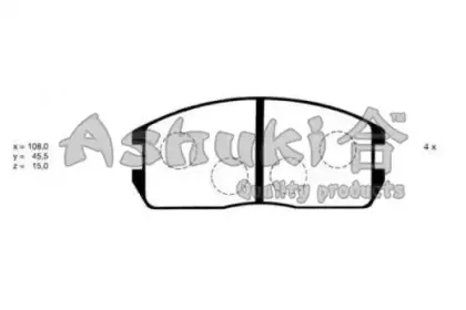Комплект тормозных колодок, дисковый тормоз ASHUKI купить