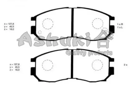 Комплект тормозных колодок, дисковый тормоз ASHUKI купить