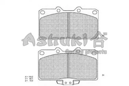 Комплект тормозных колодок, дисковый тормоз ASHUKI купить
