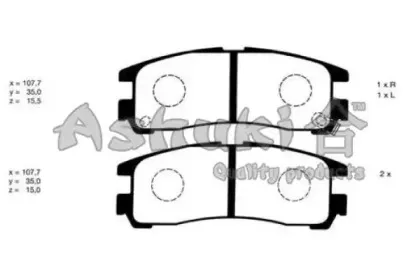 Комплект тормозных колодок, дисковый тормоз ASHUKI купить
