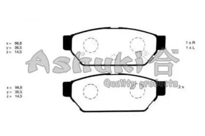 Комплект тормозных колодок, дисковый тормоз ASHUKI купить