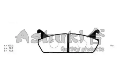 Комплект тормозных колодок, дисковый тормоз ASHUKI купить