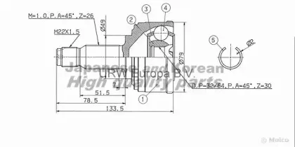 Шарнирный комплект, приводной вал ASHUKI купить