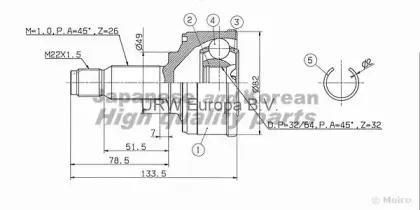 Шарнирный комплект, приводной вал ASHUKI купить