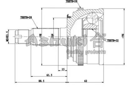 Шарнирный комплект, приводной вал ASHUKI купить